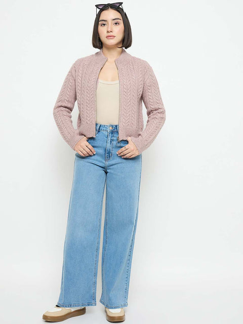 Madame Cable Knit Mauve Sweater