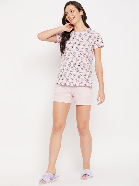 mSECRET Baby Pink Crew Neckline Cotton Nightsuit