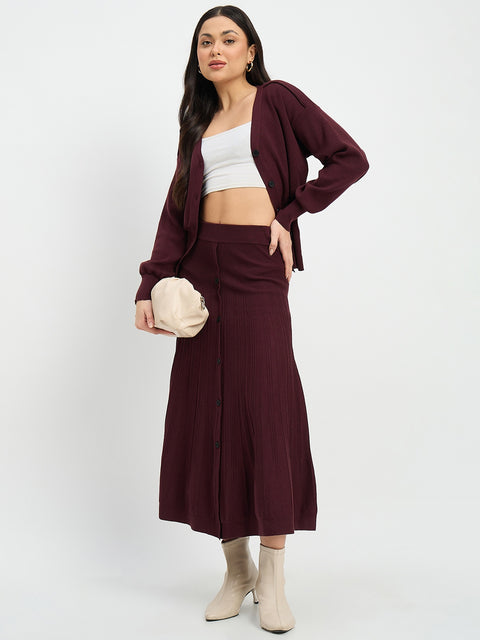 Madame Surplice Neck Top and Flared Skirt Co-ord Set