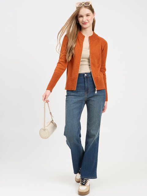 Madame Brunt Orange Zipper Sweater