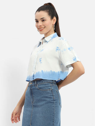 Madame Tie-Dye Blue Half Sleeve Shirt