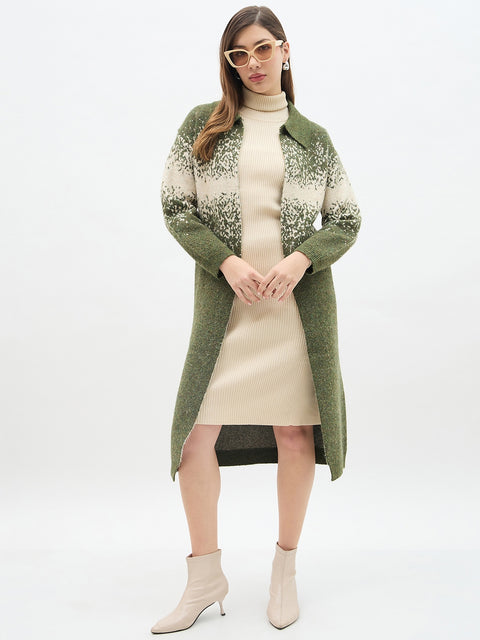 Madame Olive Green Bodycon Sweater and Shrug