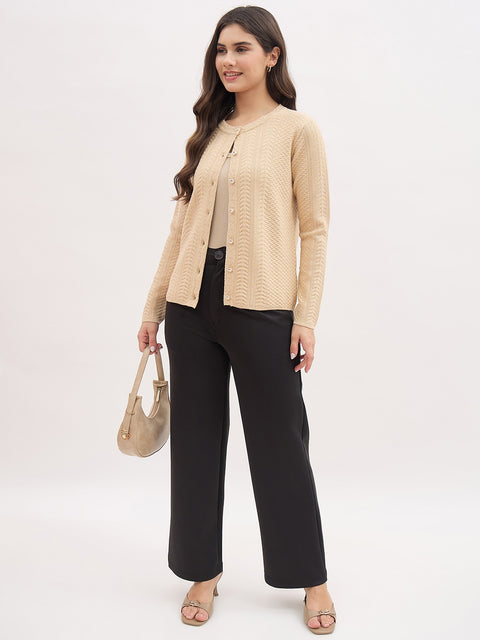 Madame Beige Viscose Blend Cardigan