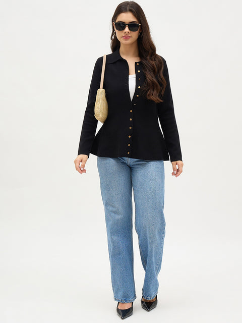 Madame Black Viscose Blend Sweater