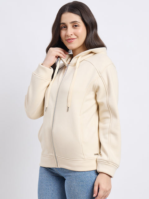 Madame Solid Cream Sweatshirt