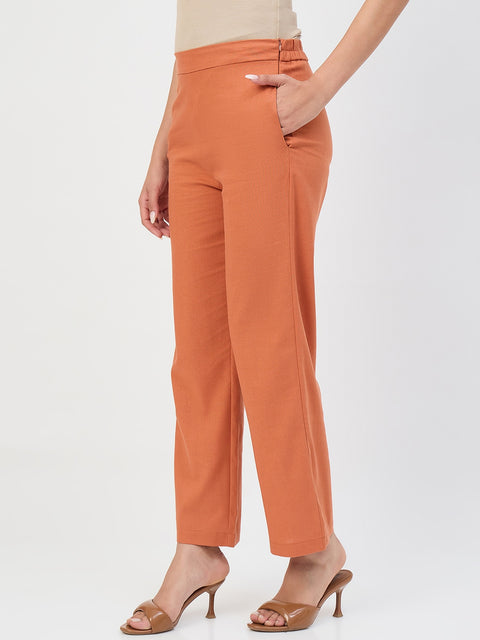 Madame Rust Straight-Fit Linen-Blend Trousers