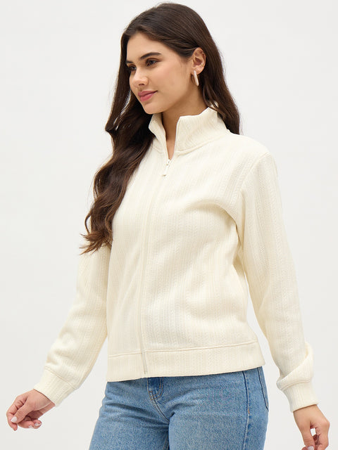 Madame Off White Mock Neck Sweatshirt