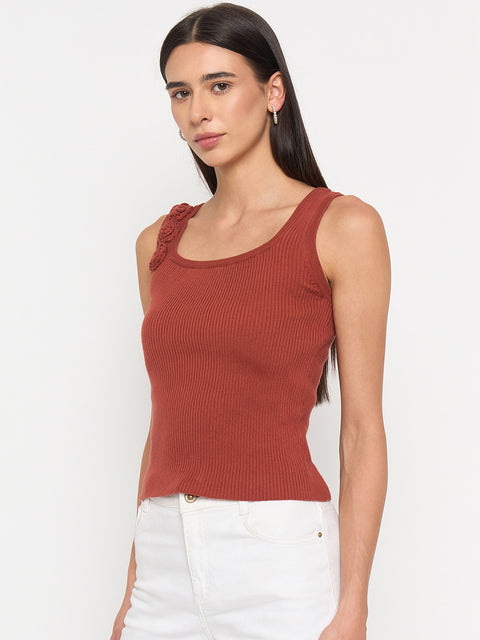 Madame Rust Cotton-Blend Knit Top