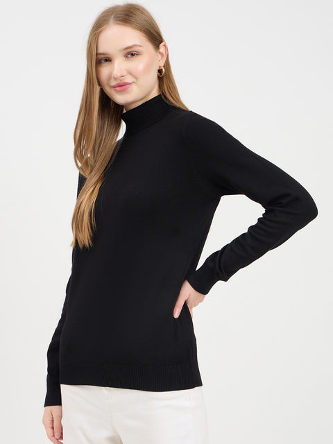Madame High Neck Black Sweater