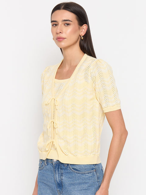 Madame Butter Yellow Cotton Knit Top