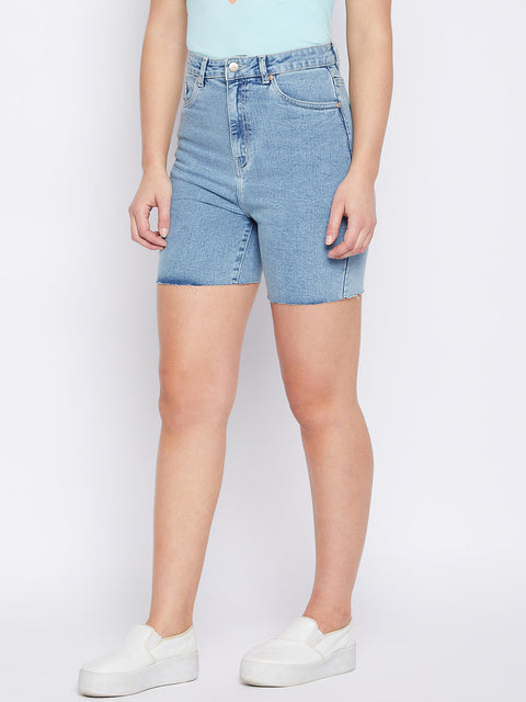 Madame Fitted Ice Blue Shorts