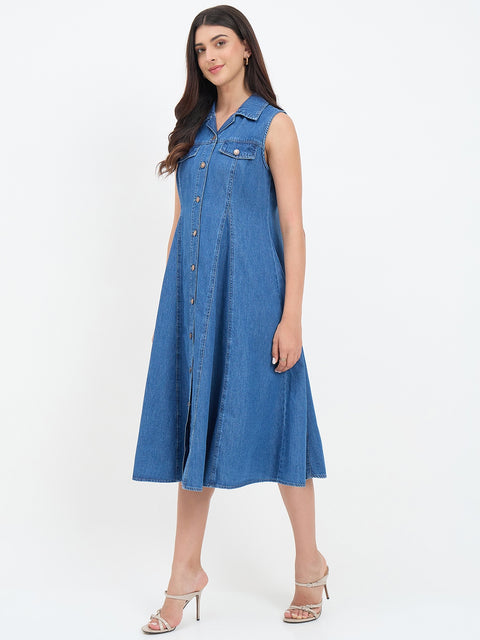 Madame Denim A-line Shirt Dress
