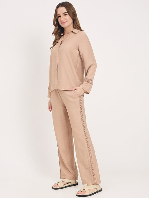 Madame Clay Rayon Collared Full Sleeve Co-ord Set