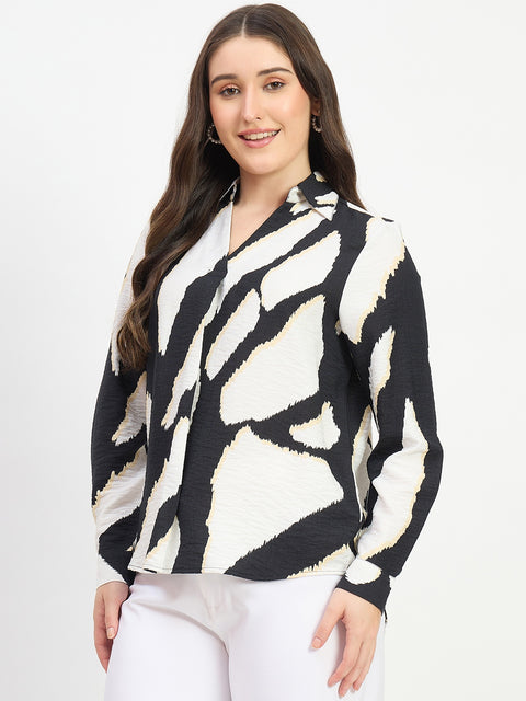 Madame Floral Black Rayon Blend Shirt