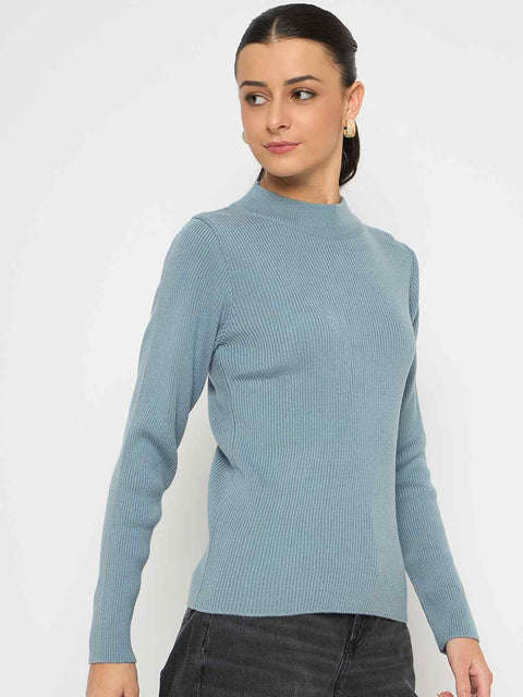 Madame Mock Neck Sky Blue Skeeve