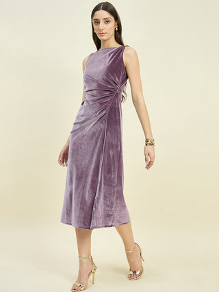 Madame Draped Purple Bodycon Dress