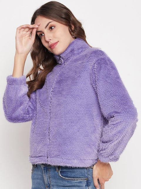 Madame Fluffy-Knit Lavender Sweatshirt