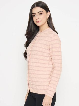 Madame Striped Peach Cardigan