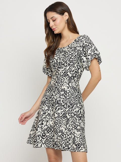 Madame Black Rayon Blend Dress