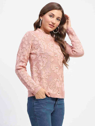 Madame Peach Printed Buttoned Cardigan