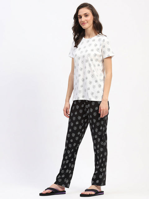 mSECRET Printed Three Piece Night Suit