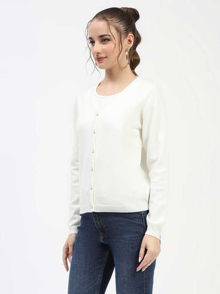 Madame Off White Button-Up Cardigan
