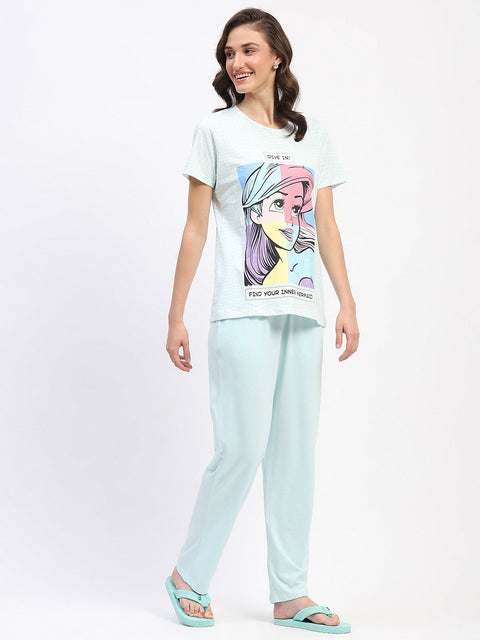 mSECRET Disney Ariel Print Aqua Night Suit