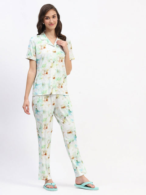 mSECRET Short Sleeve Tie-Dye Mint Pajama Set