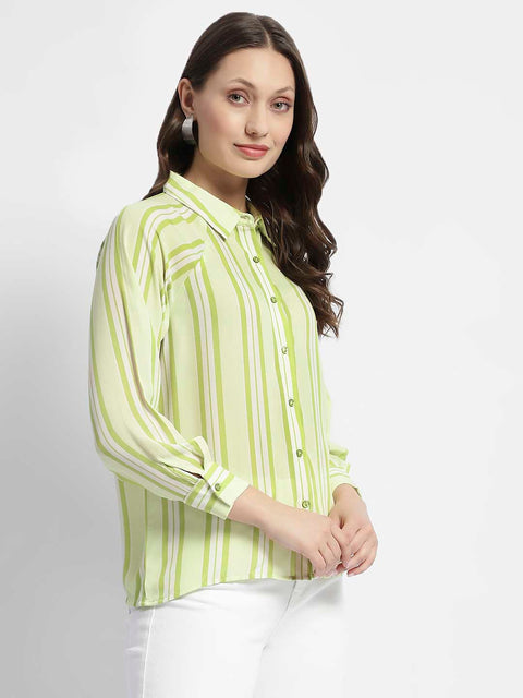 Madame Lime Green Stripe Shirt