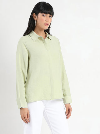 Madame Apple Green Rayon Blend Shirt
