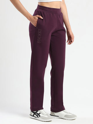 mSECRET Zip Pocket Dark Purple Cotton Blend Track Bottoms