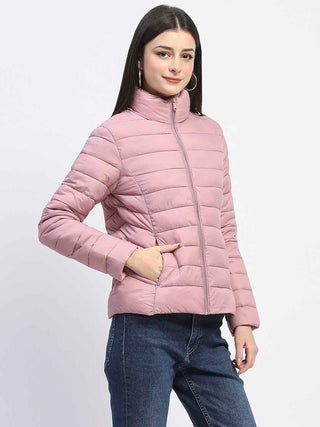Madame Quilted Purplish Pink Puffer Jacket