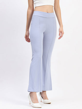 Madame Pleated Elasticated Waist Solid Sky Trousers