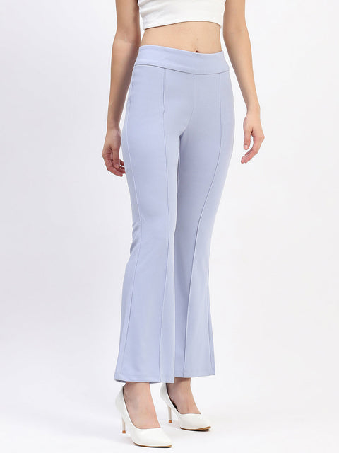 Madame Pleated Elasticated Waist Solid Sky Trousers