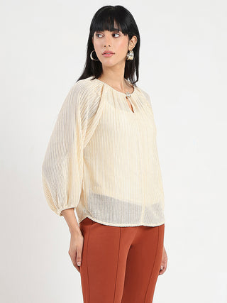 Madame Beige Rayon Blend Top