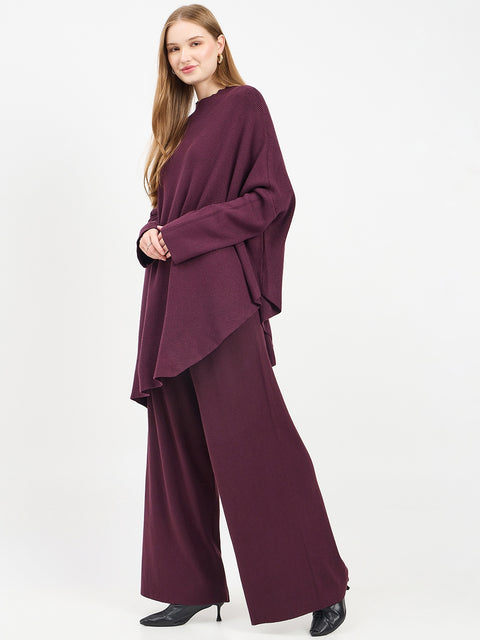 Madame Designer Purple Knit Co-ord Set