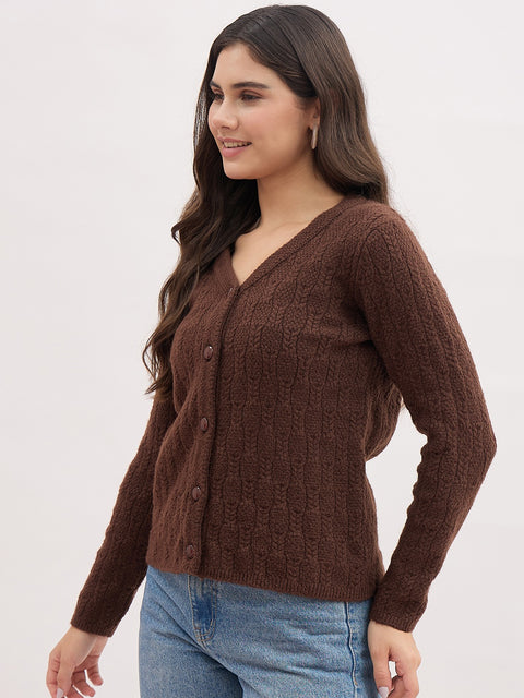 Madame Chocolate Rayon Blend Cardigan