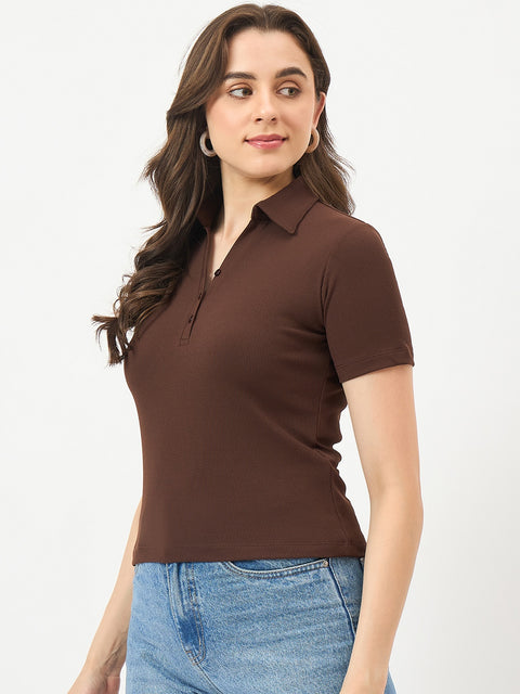 Madame Coffee Half-Sleeve Slim-Fit T-Shirt