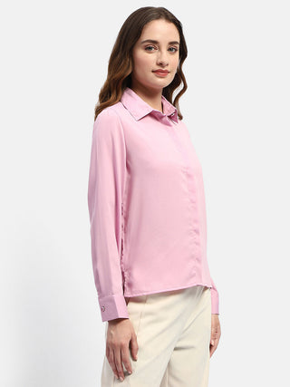 Madame Solid Pink Regular Shirt