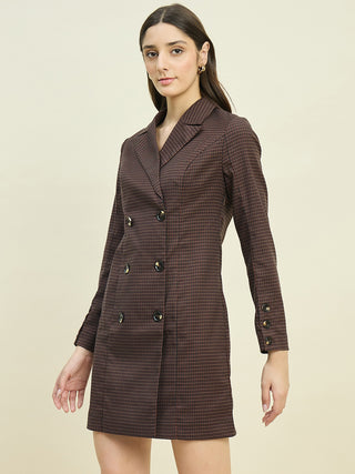 Madame Brown Double Breasted Long Coat