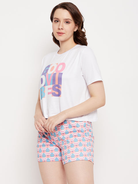 Msecret Purple Typography 2 Pc Nightsuit