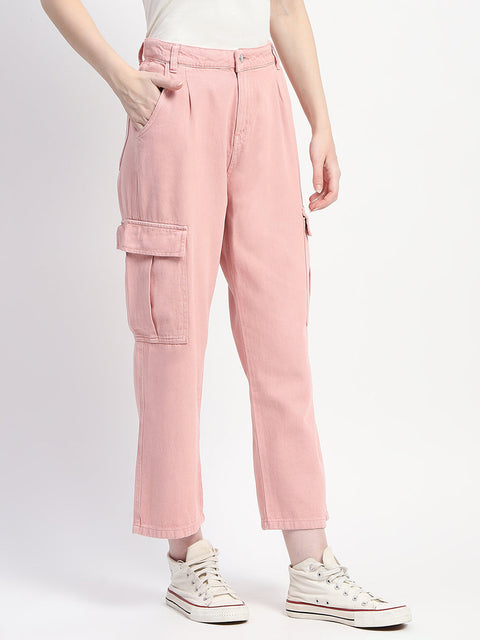 Madame Relax Fit Pink Cargo Pants