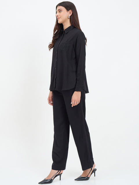 Madame Black Viscose Co-ord Set