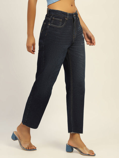 Madame Blue Loose Fit Cotton Jeans