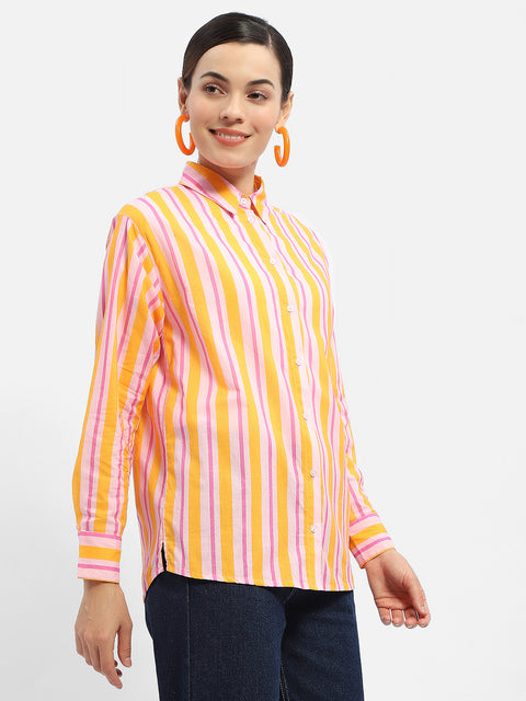 Madame Striped Mustard Yellow Shirt