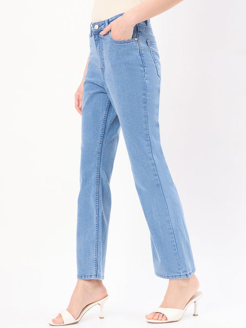 Madame Mid Blue Cotton Flared Fit Jeans