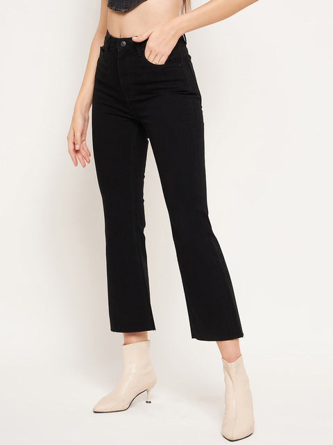 Madame Women Solid Black Jeans