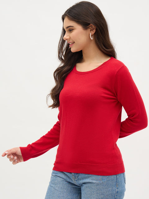 Madame Red Basic Pullover Sweater