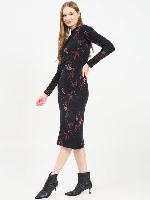 Madame Designer Black Knit Dress