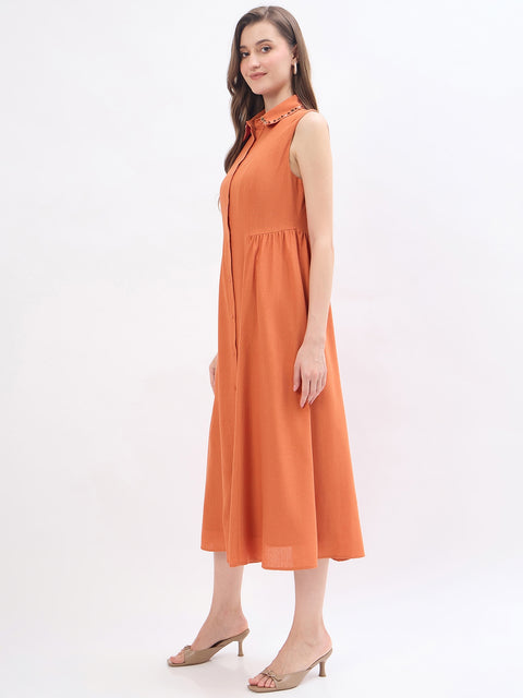 Madame Rust Rayon A-Line Shirt Dress